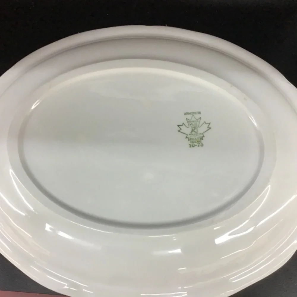Vintage Heath Ovenware Serving Platter Oval Rose Brown Floral Pattern 1075‎